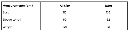 Size Guide White Arumi Tenun Dress - Pre Order 7 Days